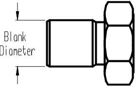 A simple hand drawn graph showing blank diameter.